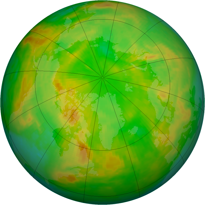 Arctic ozone map for 11 June 1990